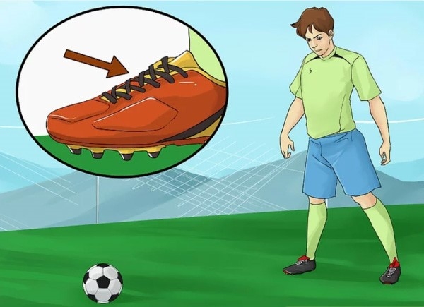 Điểm chạm bóng khi thực hiện cách sút bóng Knuckleball