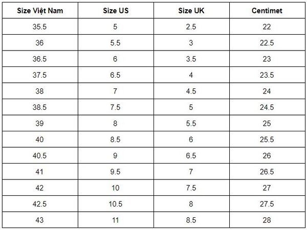 Tìm size giày phù hợp với bàn chân của bản thân